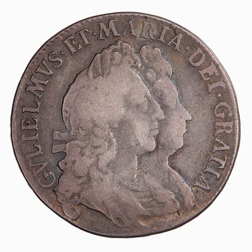 Coin - Halfcrown, William and Mary, Great Britain, 1693 (Obverse)