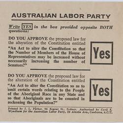 Leaflet - Australian Labour Party, 'How To Vote', 1967