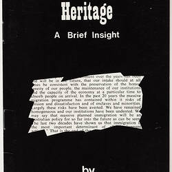 Booklet - Australia's Racial Heritage