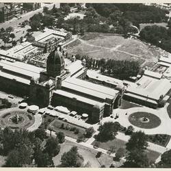 Aerial View of the Exhibition Building from South East, Melbourne, 1948