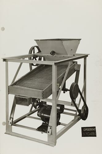 Photograph - Schumacher Mill Furnishing Works, Vibratoy Sifter, Port Melbourne, Victoria, circa 1940s