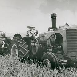 Photograph - Massey Harris, 55K Tractor & Harvester, 1953