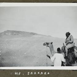 Photograph - Isabel Plante Riding a Camel, Sakkara, Egypt, World War II, 1939-1943