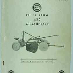 User Manual - Daniel Harvey, 'Petty' Disc Plough & Attachments, circa 1950