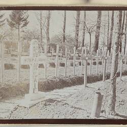 Photograph - Grave of Private A.J. Adams, Warloy Cemetery, Somme, France, Sergeant John Lord, World War I, 30 Apr 1917