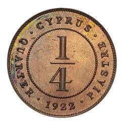 Coin - 1/4 Piastre, Cyprus, 1922