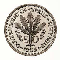 Proof Coin - 50 Mils, Cyprus, 1955