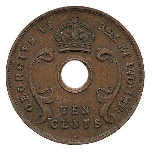 Coin - 10 Cents, British East Africa, 1939