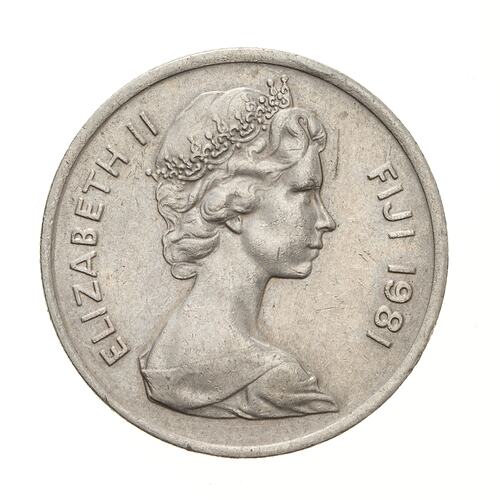 Coin - 5 Cents, Fiji, 1981