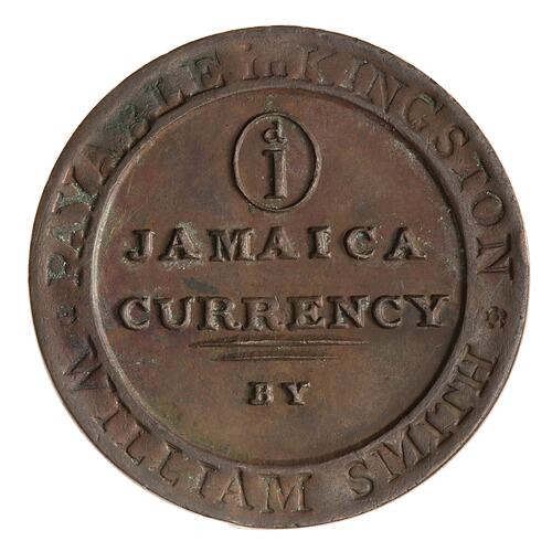 Token - 1 Penny, William Smith, Kingston, Jamaica, pre 1840