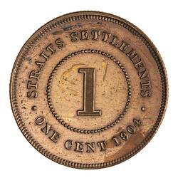 Coin -  1 Cent, Straits Settlements, 1904