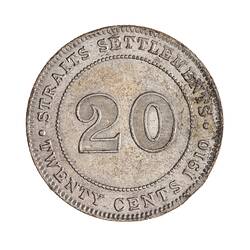 Coin - 20 Cents, Straits Settlements, 1910