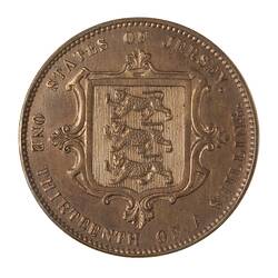 Proof Coin - 1/13 Shilling, Jersey, Channel Islands, 1871