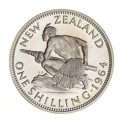 Proof Coin - 1 Shilling, New Zealand, 1964