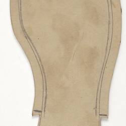 Shoe Pattern Piece, Right Sole, 1930s-1970s
