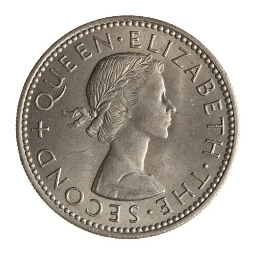 Coin - 1 Shilling, New Zealand, 1964