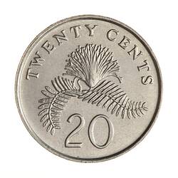 Coin - 20 Cents, Singapore, 1991