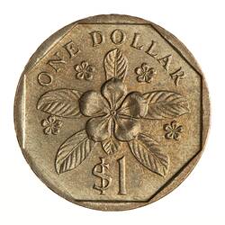 Coin - 1 Dollar, Singapore, 1988
