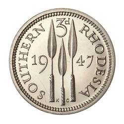 Proof Coin - 3 Pence, Southern Rhodesia, 1947