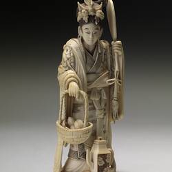 Okimono - Ivory, Chinese Deity Xi Wangmu or Seiobo, Japan, Early Meiji Period, 1868-1880