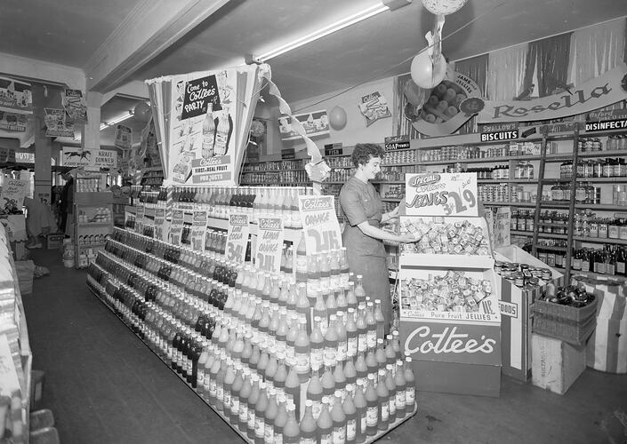 Cottee's Ltd, Store Display, Richmond, Victoria, Sep 1954