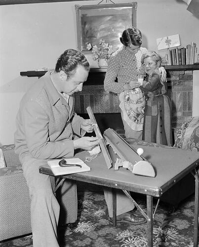 Man Using a Mechanical Knitting Machine, Melbourne, Victoria, 1953
