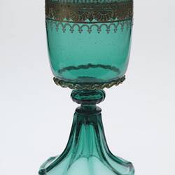 Wine Glass - Green Glass with Gilt Decoration, Austro-Hungary, circa 1880