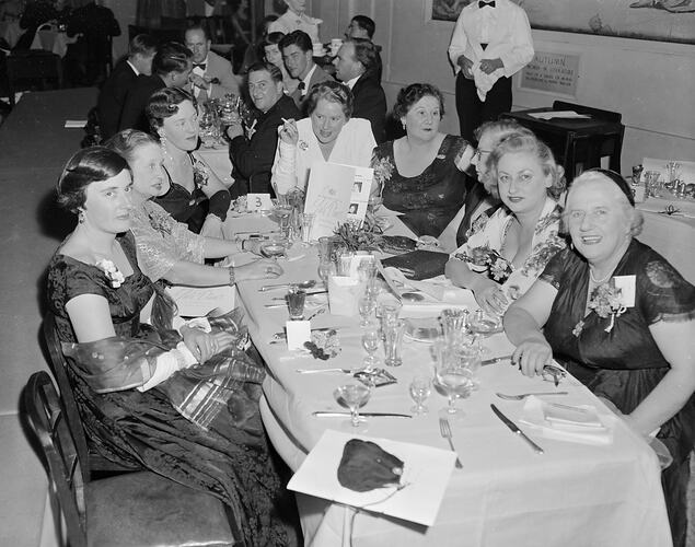 Negative - Myer Pty Ltd, Women at Dinner at the Miss Australia Competition, Melbourne, Victoria, May 1954