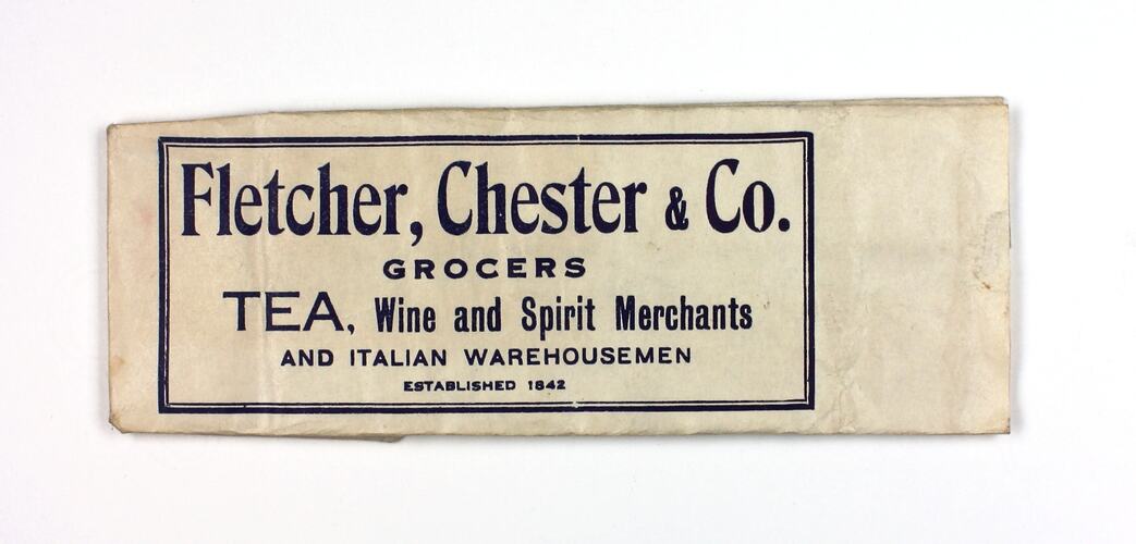 Packet - Fletcher, Chester & Co, Grocers, Melbourne, late 19th century