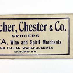 Packet - Fletcher, Chester & Co, Grocers, Melbourne, late 19th century