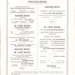 Programme - Madame Melba & Cyril Maude, Her Majesty's Theatre, Melbourne, 24 Jul 1917