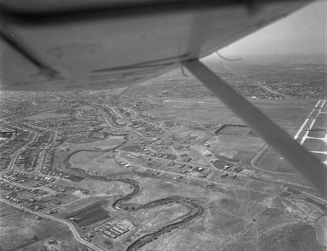 Negative - Aerial View of Essendon, Victoria, 31 Dec 1964