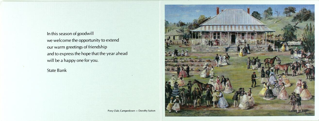 Company Christmas card with image of rural life.