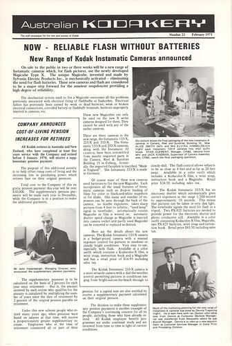 Newsletter - 'Australian Kodakery', No 22, Feb 1971
