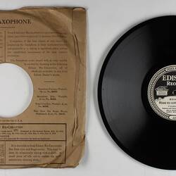 Disc Recording - Edison, Double-Sided, 'Home To Our Mountains' & 'Praise Ye', 1919-1929