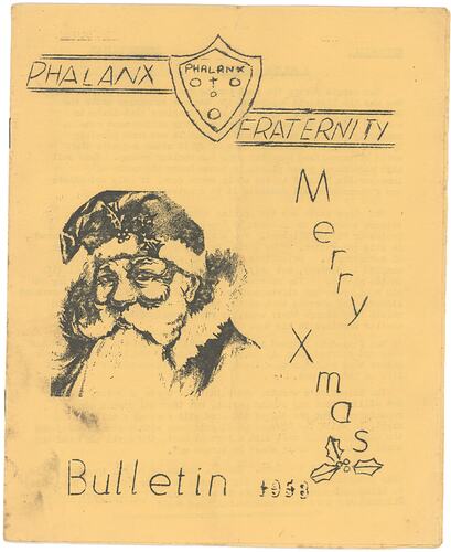 Booklet-Phalanx Fraternity Bulletin, 1958.
