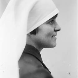 Glass Negative - Portrait of Nun in Profile, circa 1930s