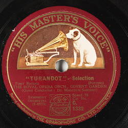 Disc Recording - The Gramophone Co. Ltd., Double-Side, '"Turandot" Selection', 1926- 1936