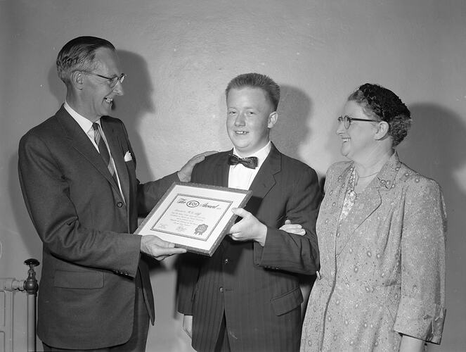 William Angliss Institute, Man Receiving an Award, Melbourne, 15 Dec 1959