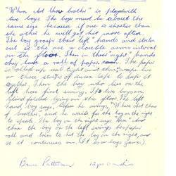 Document - Bruce Patterson, to Dorothy Howard, Description of Guessing Game 'Where Art Thou Brother?', circa Mar 1955