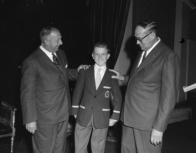 Young Men's Christian Association, Three Males at Government House, Melbourne, 22 Jan 1960