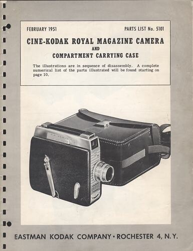 Cover page with text and photograph of camera.