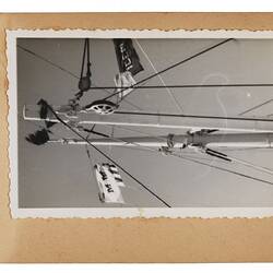 Photograph - Album Page 19, Mast With Flags, Onboard MS Skaubryn, Walter Lischke, 25 Dec 1955