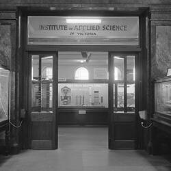 Entrance to the Institute of Applied Science (Science Museum), Melbourne, 1961
