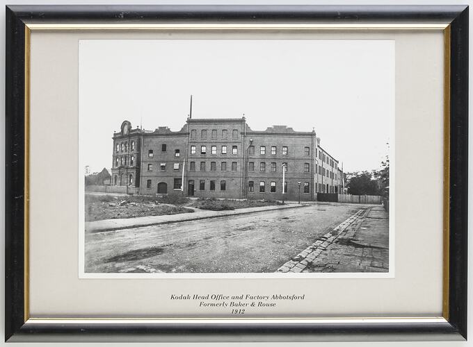 Framed Photograph - Kodak Australasia Pty Ltd, Kodak Head Office and Factory, Abbotsford, circa 1912