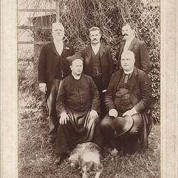 Photograph - Group with Dog in front of a Building, W. J. Ferris, H. Grattan
