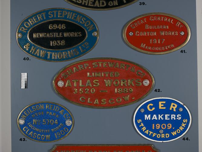 Locomotive builders plates