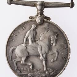 Medal - British War Medal, Great Britain, Private Leslie Archibald Hayes, 1914-1920 - Reverse