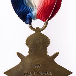 Medal - 1914-1915 Star, Great Britain, Corporal George Foster, 1918 - Reverse