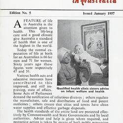 Booklet - Facts About Health and National Fitness in Australia, Jan 1957